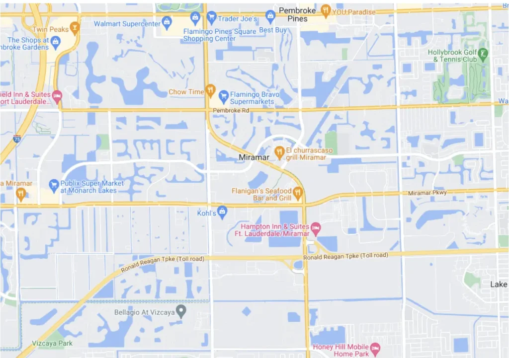 Map of Miramar, FL