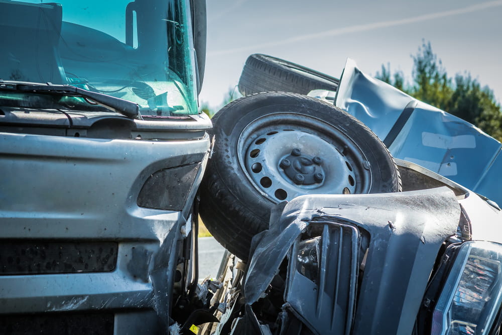 Severe rear-end truck accident involving a commercial truck and passenger vehicle in Florida